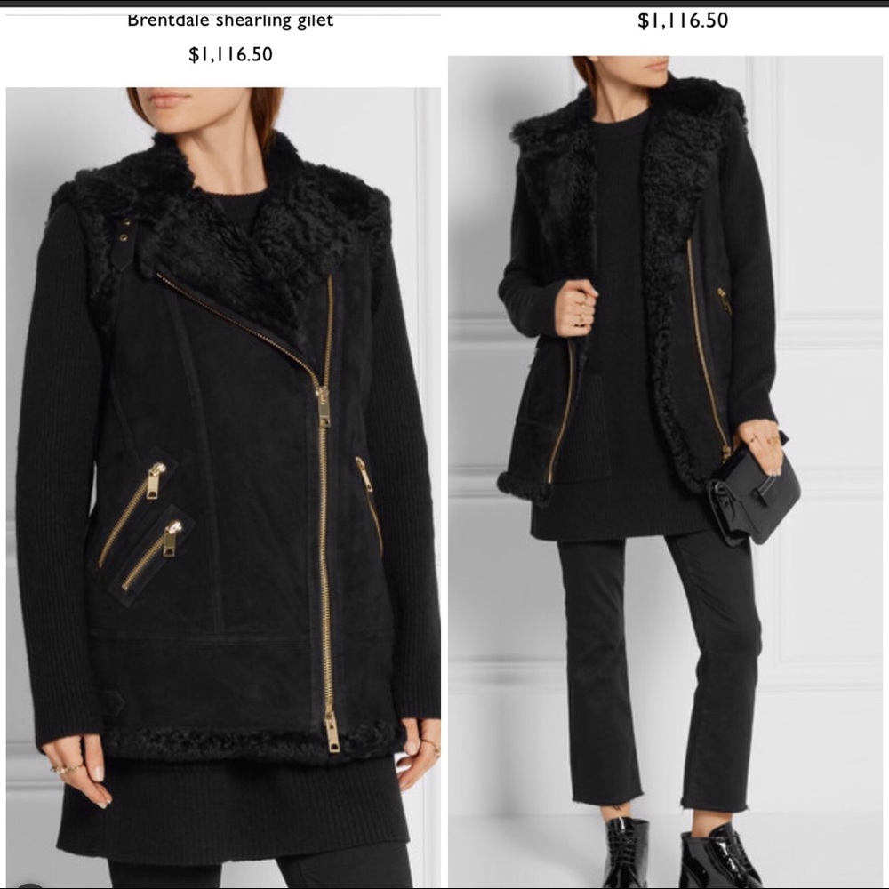 BURBERRY SHEARING AND SUEDE VEST FOR MAJOR WARMTH